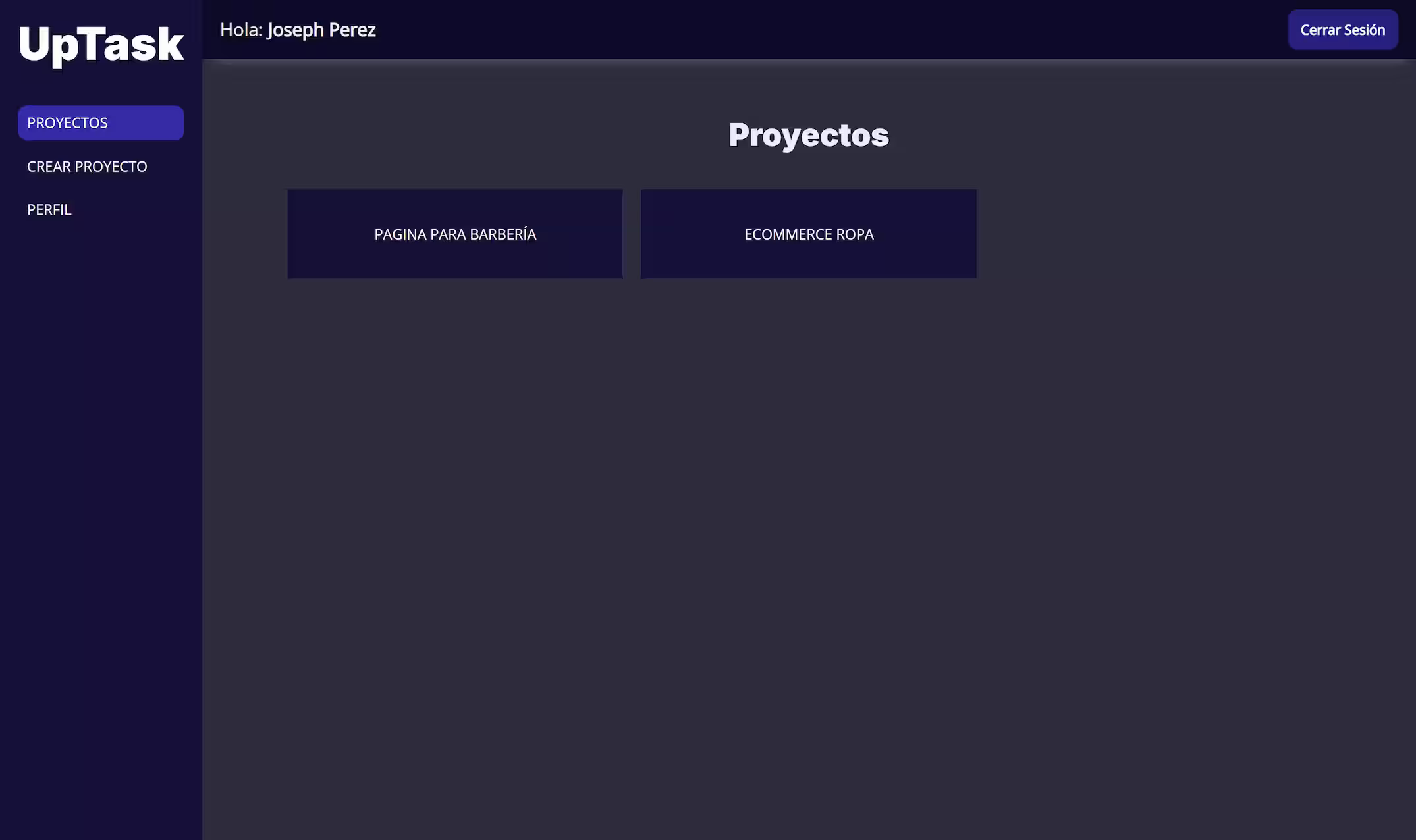 Screenshot of UpTask